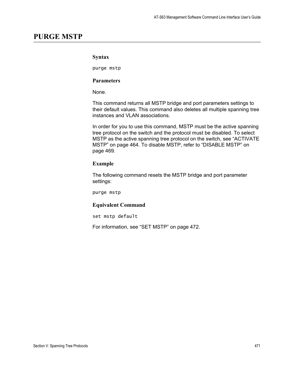Purge mstp | Allied Telesis AT-S63 User Manual | Page 471 / 718