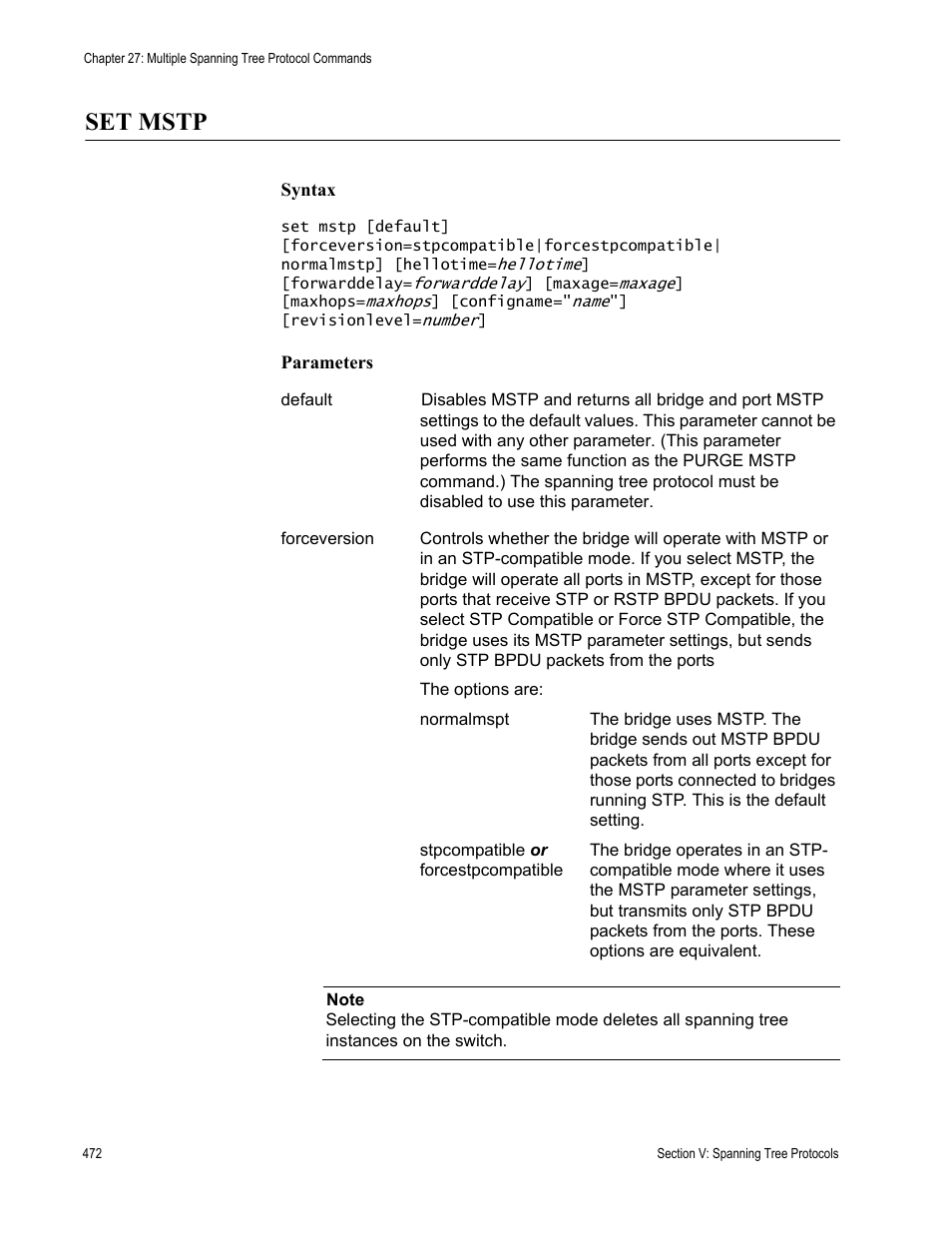 Set mstp | Allied Telesis AT-S63 User Manual | Page 472 / 718