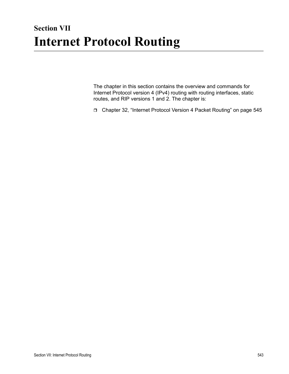 Section vii, Internet protocol routing, Section vii: internet protocol routing | Allied Telesis AT-S63 User Manual | Page 543 / 718