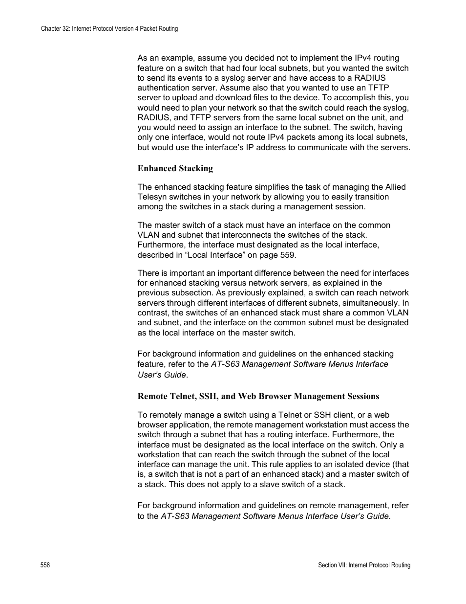 Allied Telesis AT-S63 User Manual | Page 558 / 718