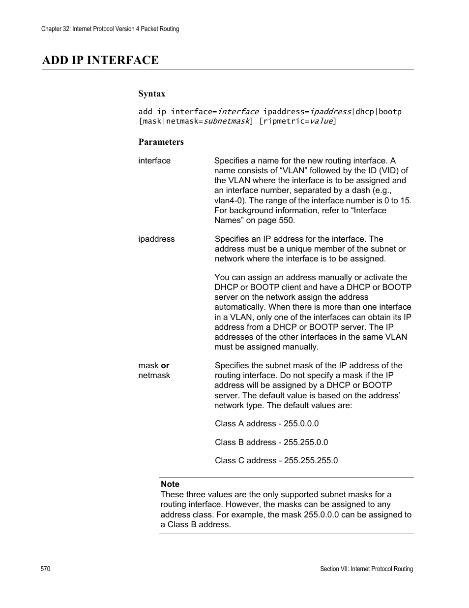 Add ip interface | Allied Telesis AT-S63 User Manual | Page 570 / 718