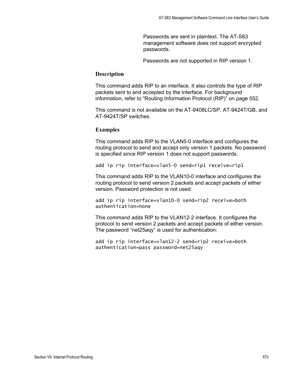 Allied Telesis AT-S63 User Manual | Page 573 / 718