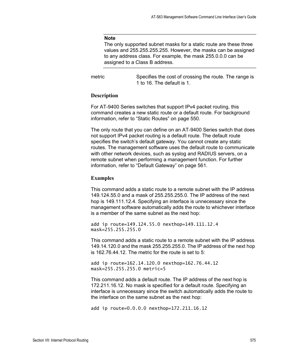 Allied Telesis AT-S63 User Manual | Page 575 / 718