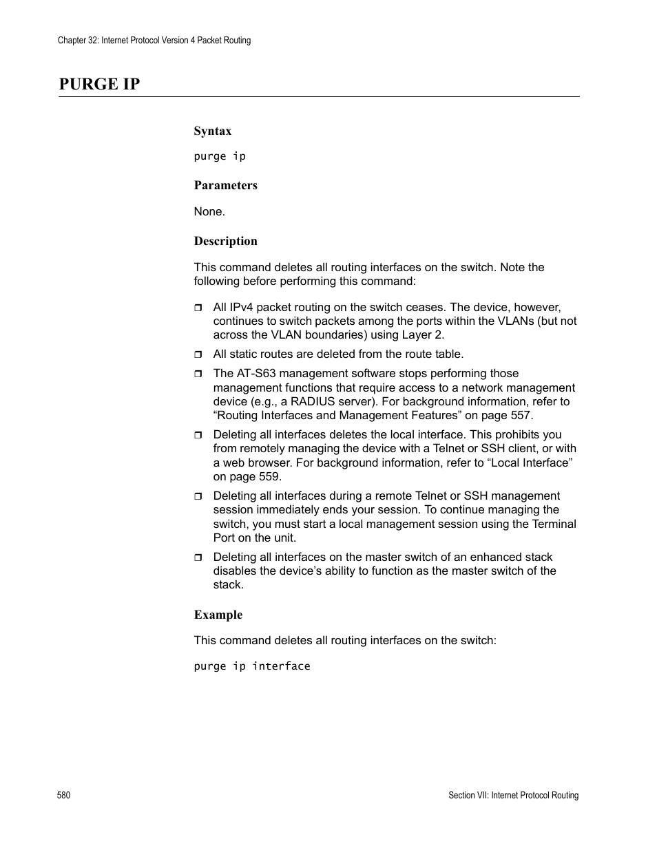 Purge ip | Allied Telesis AT-S63 User Manual | Page 580 / 718