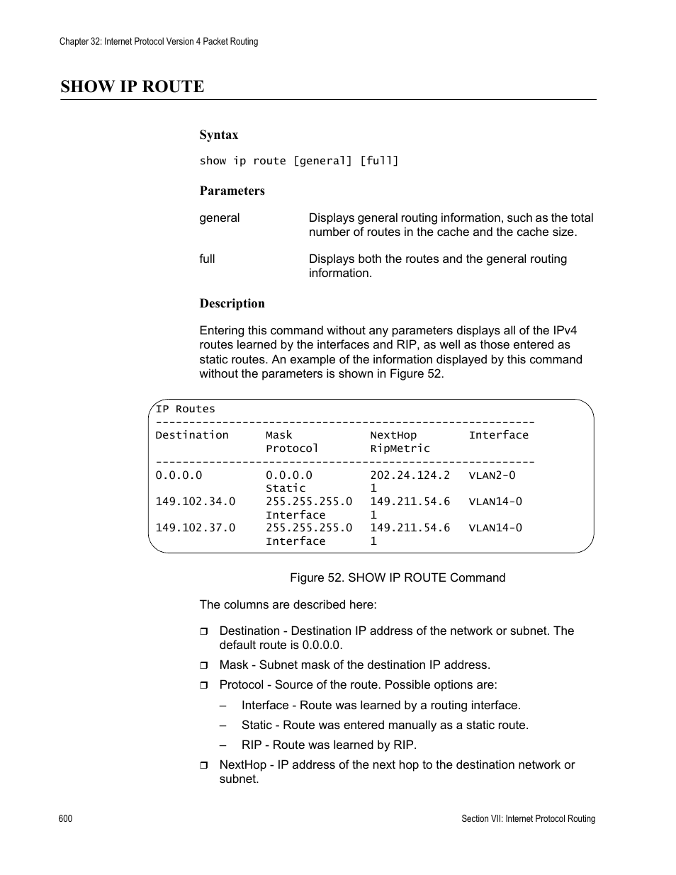 Show ip route | Allied Telesis AT-S63 User Manual | Page 600 / 718