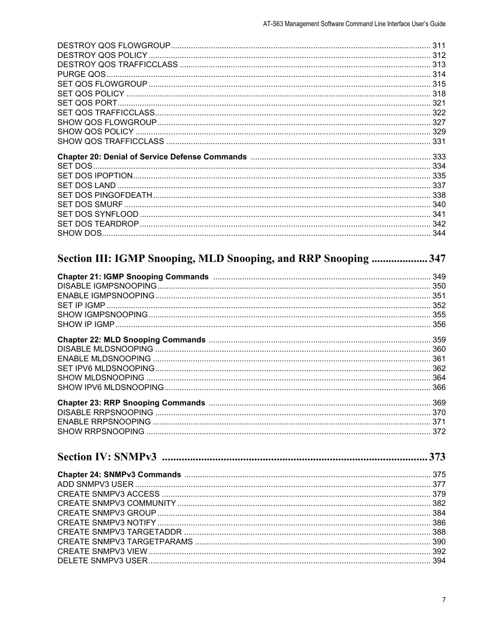 Allied Telesis AT-S63 User Manual | Page 7 / 718