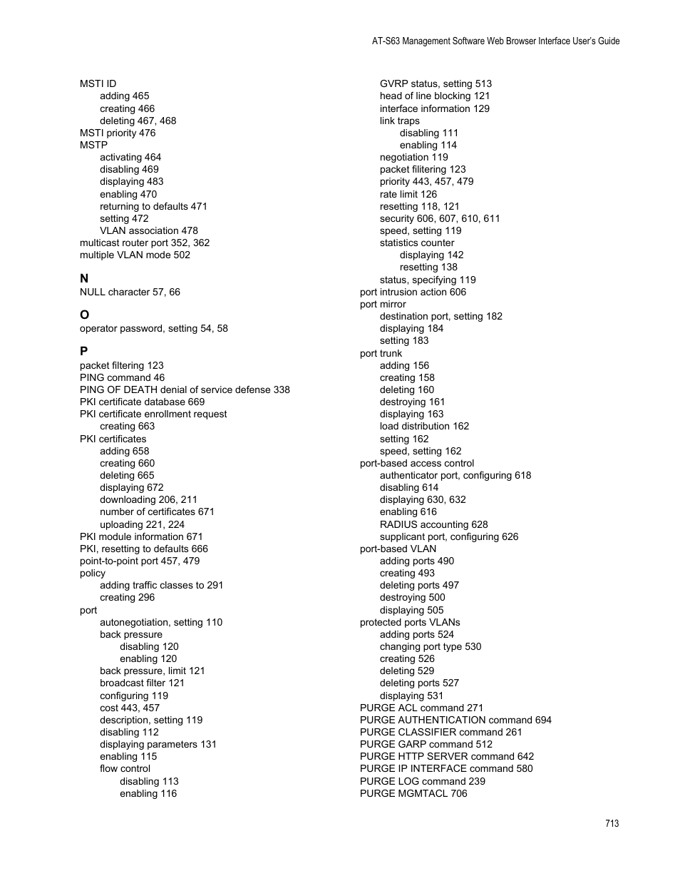 Allied Telesis AT-S63 User Manual | Page 713 / 718
