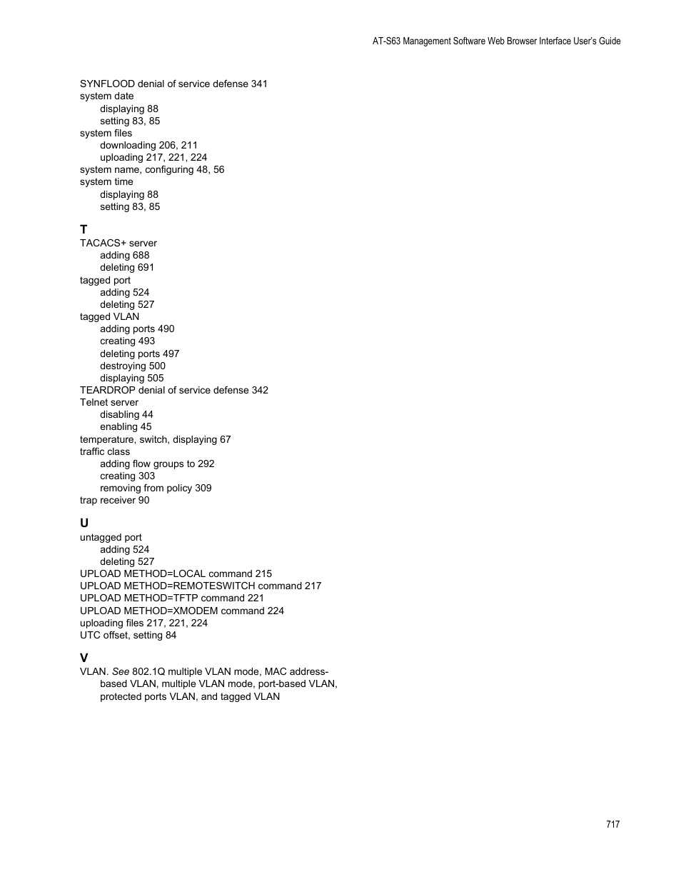 Allied Telesis AT-S63 User Manual | Page 717 / 718