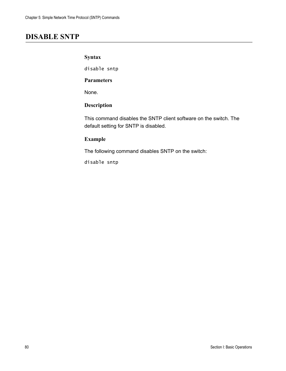Disable sntp | Allied Telesis AT-S63 User Manual | Page 80 / 718