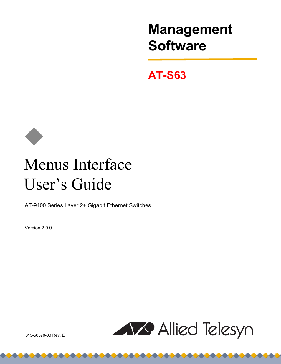 Allied Telesis AT-S63 User Manual | 944 pages
