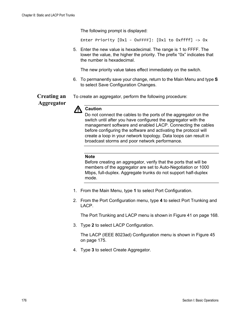 Creating an aggregator | Allied Telesis AT-S63 User Manual | Page 176 / 944