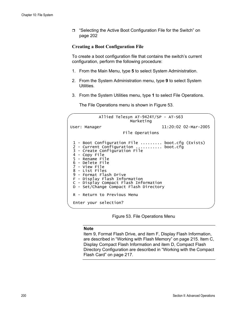 Figure 53: file operations menu | Allied Telesis AT-S63 User Manual | Page 200 / 944