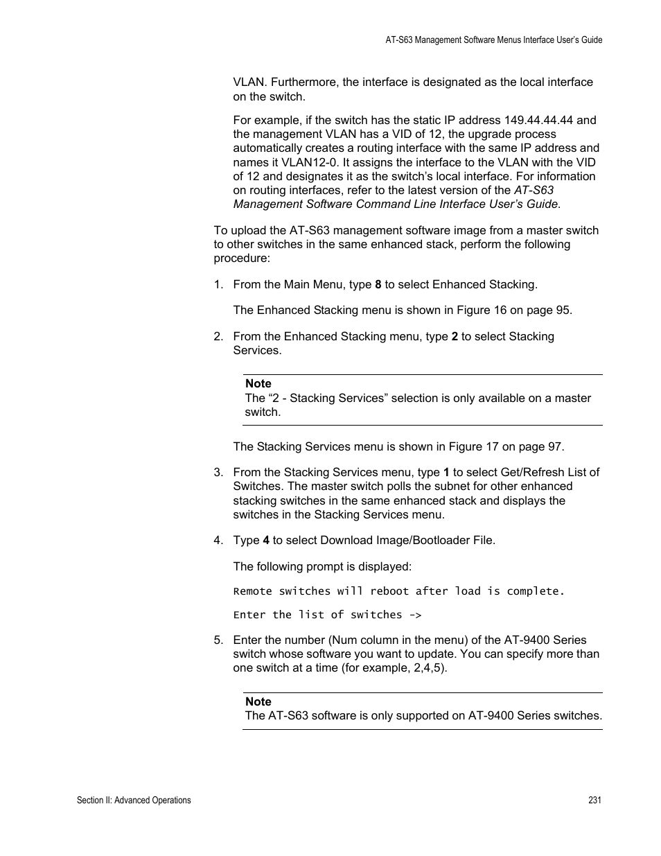 Allied Telesis AT-S63 User Manual | Page 231 / 944