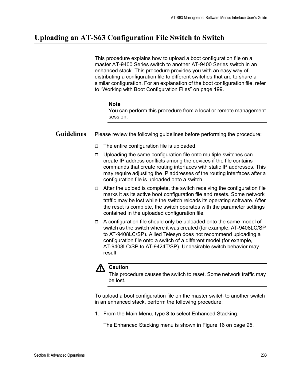 Guidelines | Allied Telesis AT-S63 User Manual | Page 233 / 944