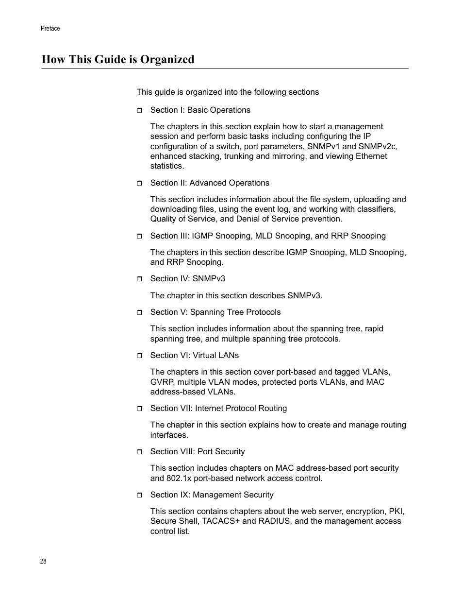 How this guide is organized | Allied Telesis AT-S63 User Manual | Page 28 / 944