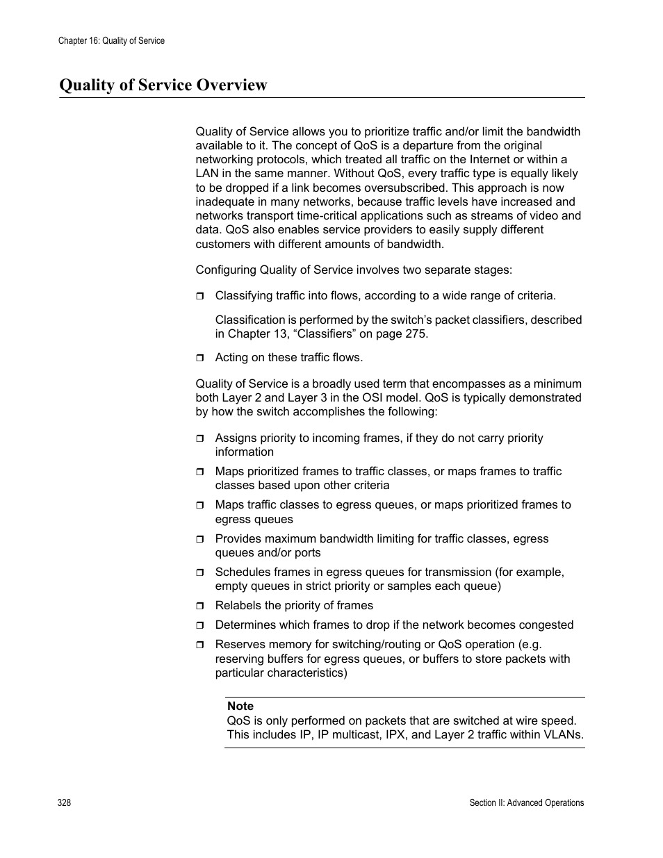 Quality of service overview | Allied Telesis AT-S63 User Manual | Page 328 / 944