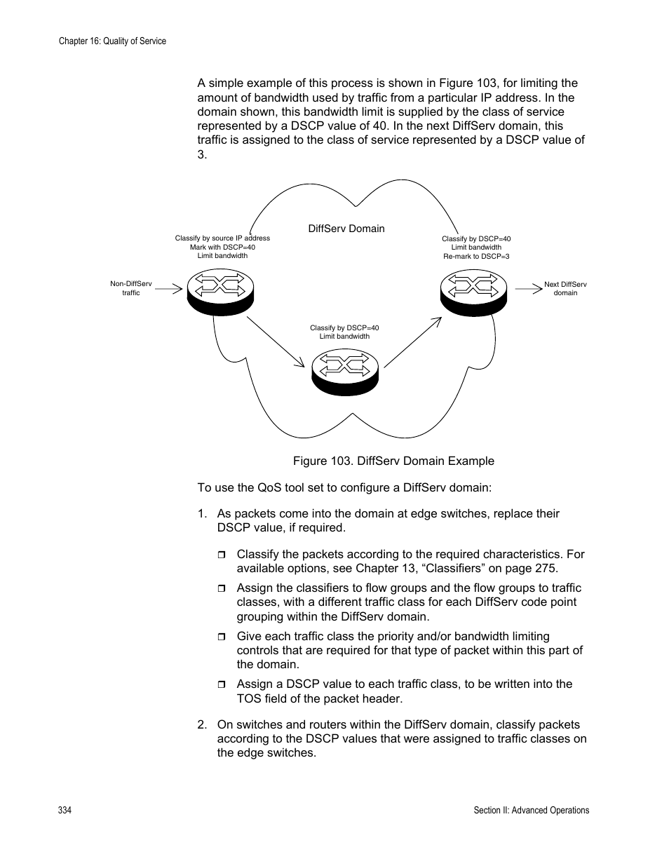 Figure 103: diffserv domain example | Allied Telesis AT-S63 User Manual | Page 334 / 944
