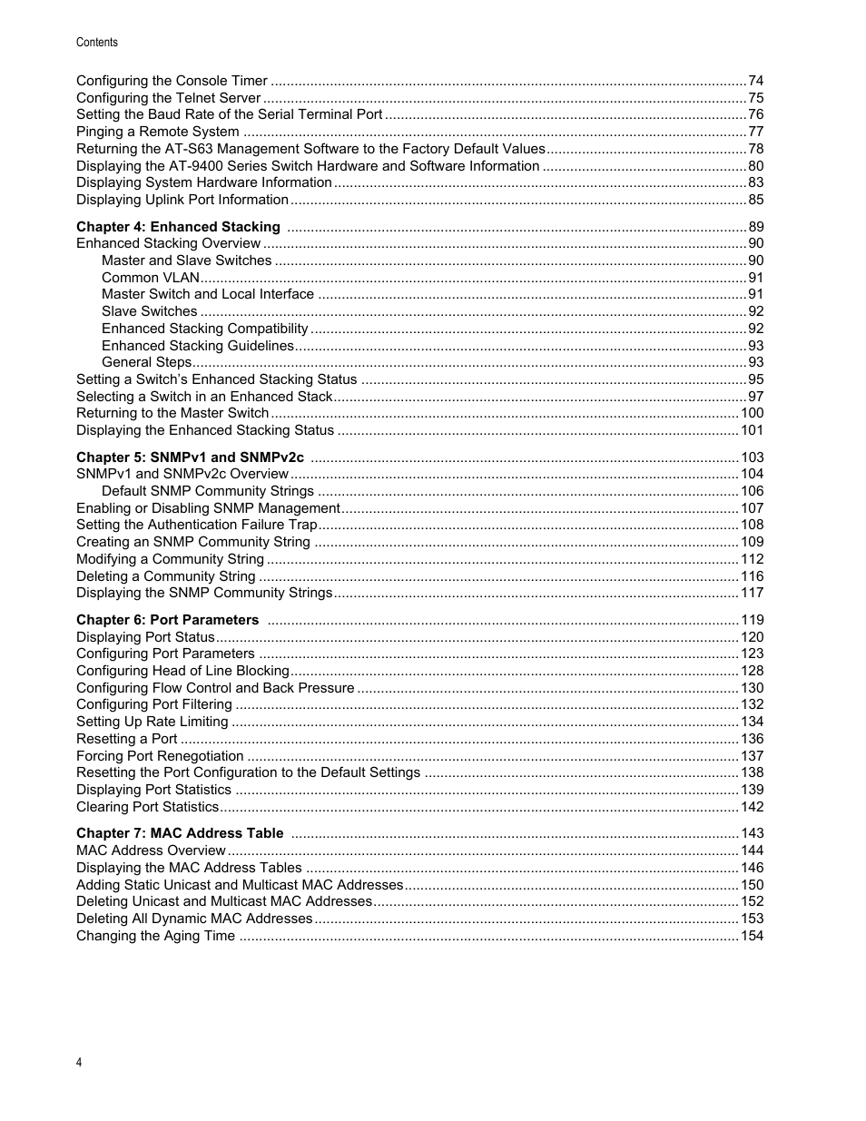 Allied Telesis AT-S63 User Manual | Page 4 / 944