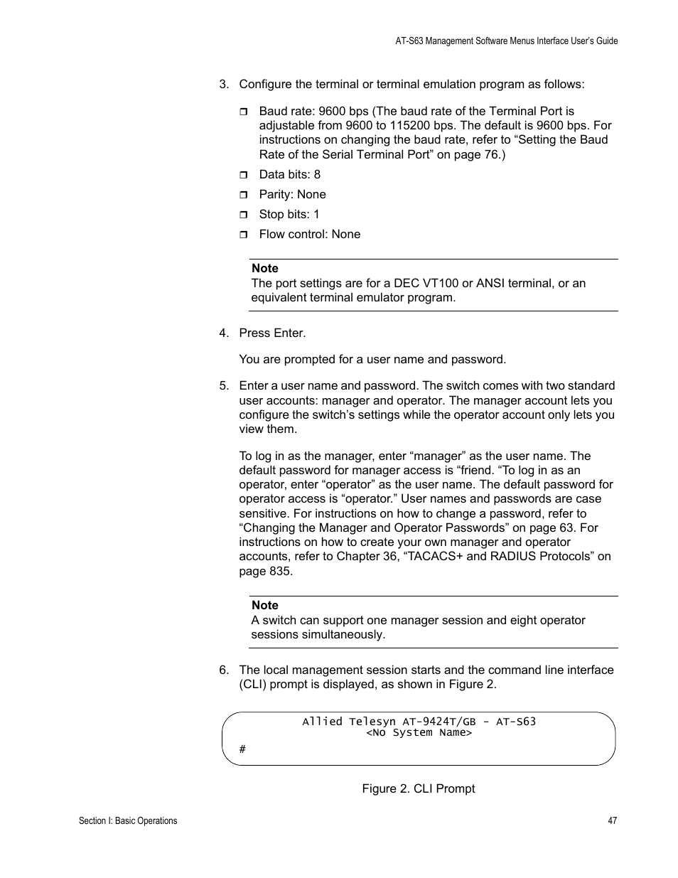 Figure 2: cli prompt | Allied Telesis AT-S63 User Manual | Page 47 / 944