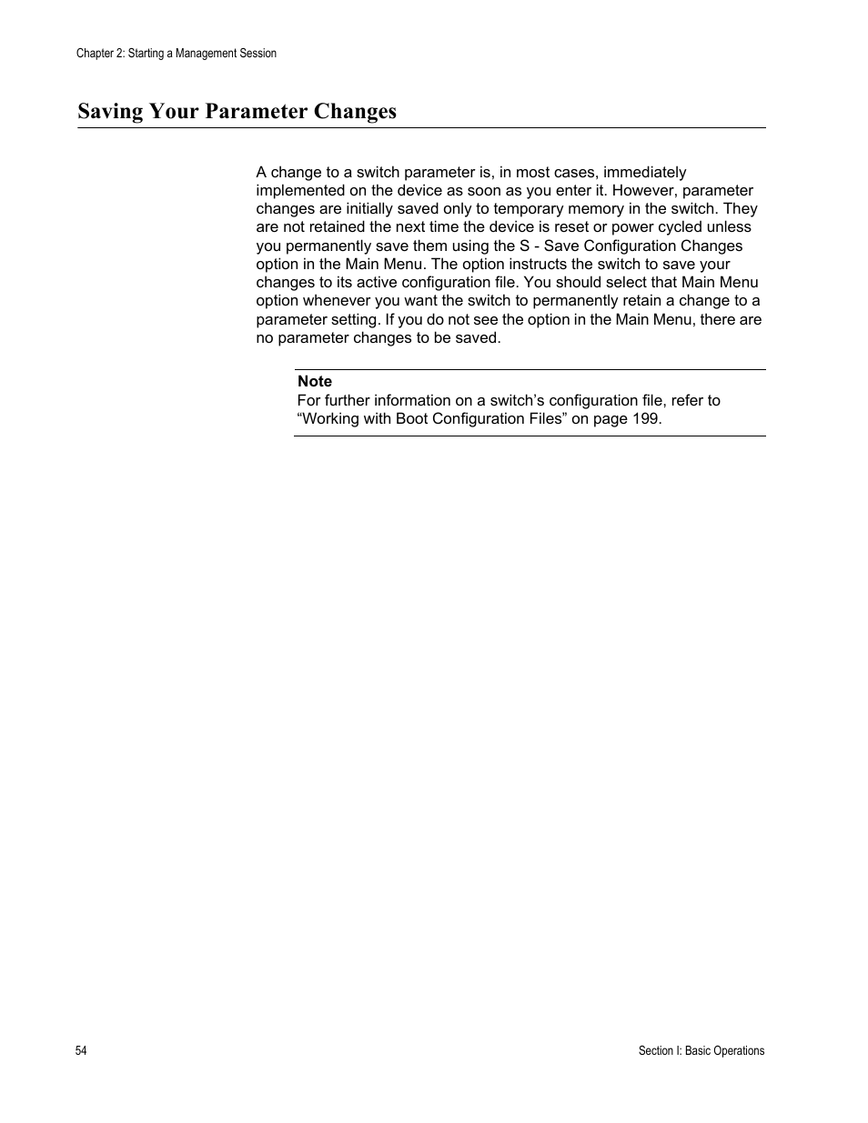 Saving your parameter changes | Allied Telesis AT-S63 User Manual | Page 54 / 944
