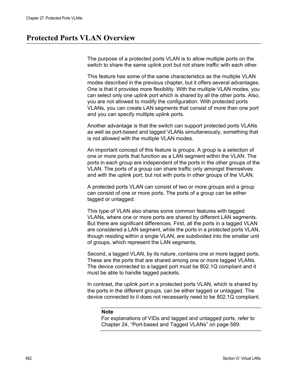 Protected ports vlan overview | Allied Telesis AT-S63 User Manual | Page 662 / 944