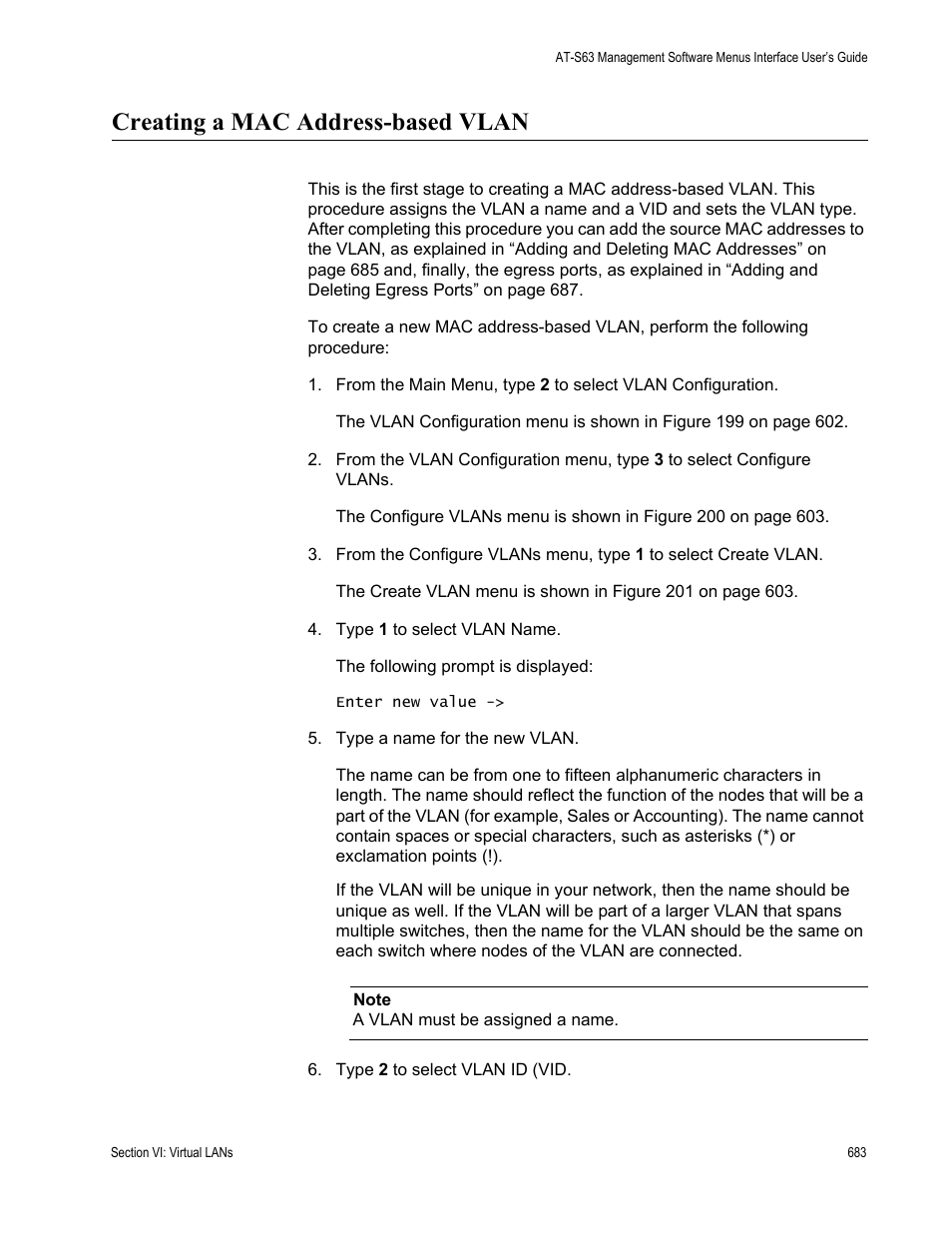 Creating a mac address-based vlan | Allied Telesis AT-S63 User Manual | Page 683 / 944