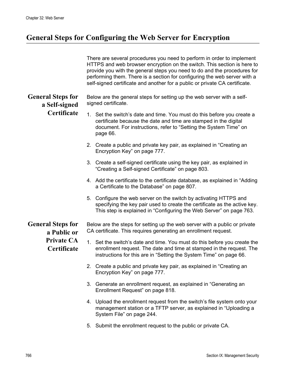 General steps for a self-signed certificate | Allied Telesis AT-S63 User Manual | Page 766 / 944