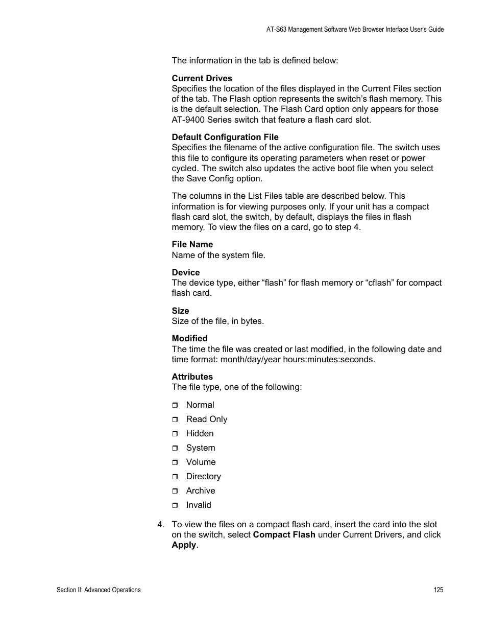 Allied Telesis AT-S63 User Manual | Page 125 / 430
