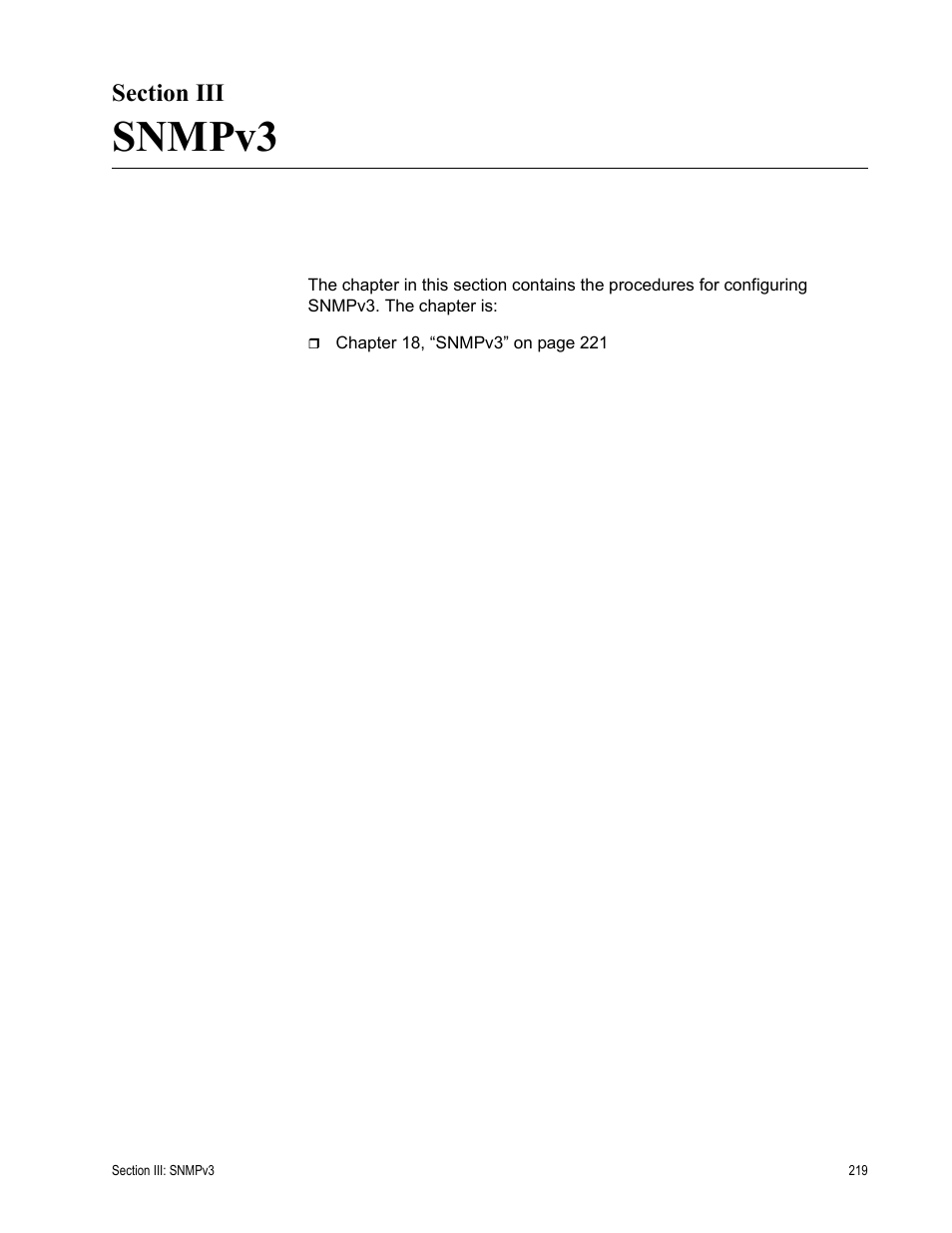 Section iii, Snmpv3, Section iii: snmpv3 | Allied Telesis AT-S63 User Manual | Page 219 / 430