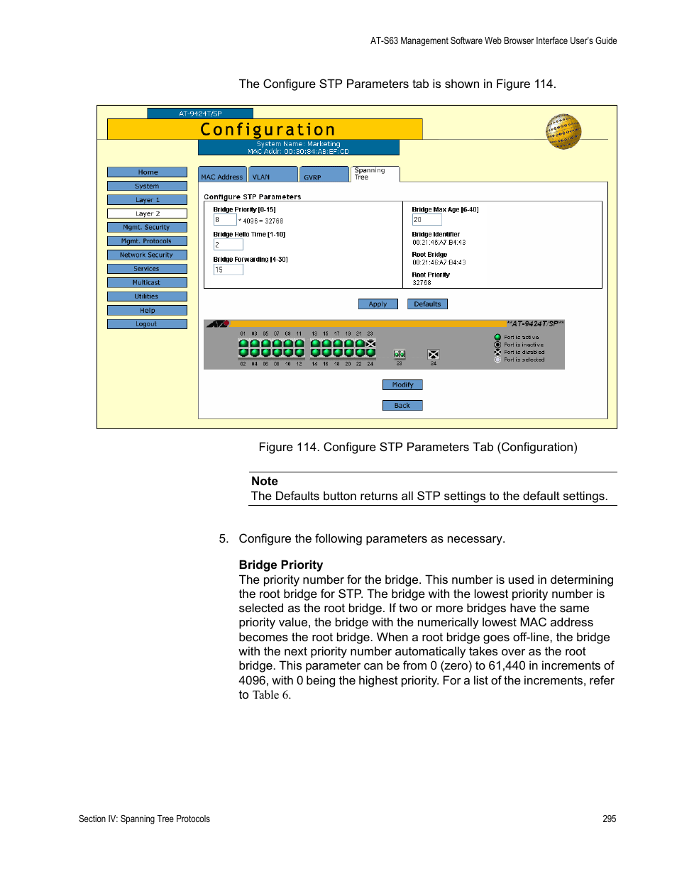 Allied Telesis AT-S63 User Manual | Page 295 / 430