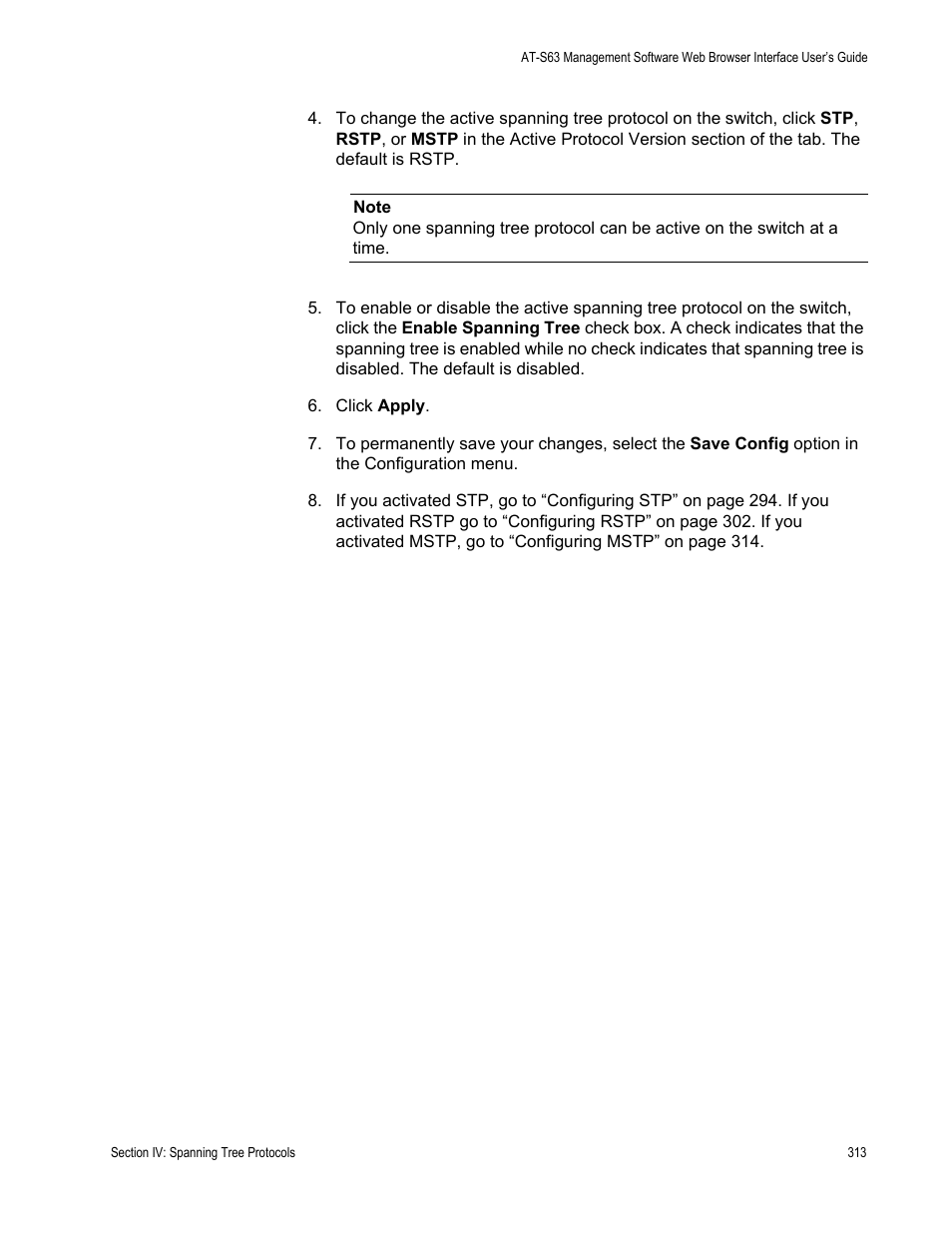 Allied Telesis AT-S63 User Manual | Page 313 / 430