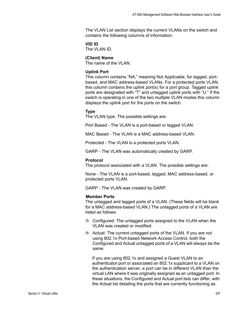 Allied Telesis AT-S63 User Manual | Page 337 / 430