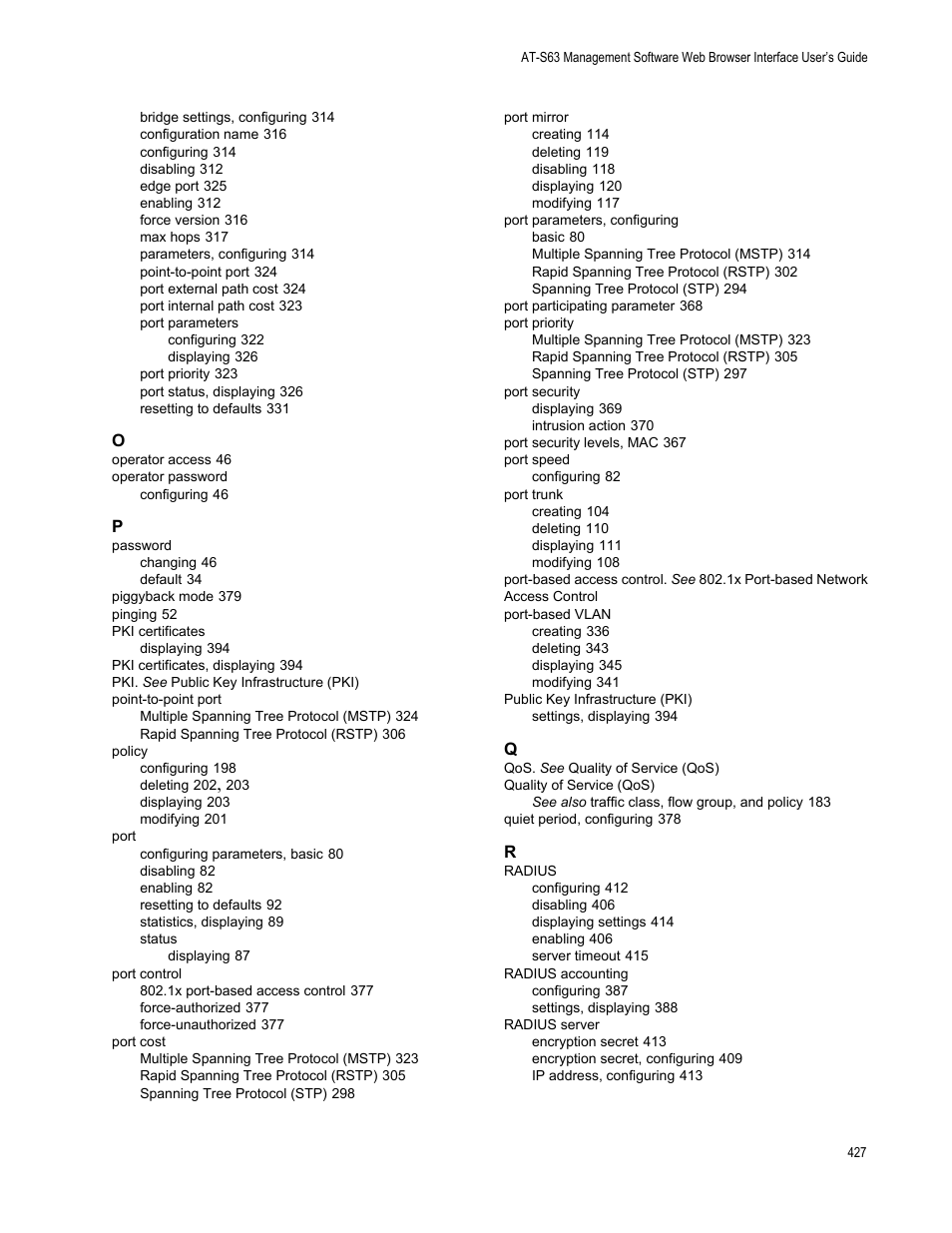 Allied Telesis AT-S63 User Manual | Page 427 / 430