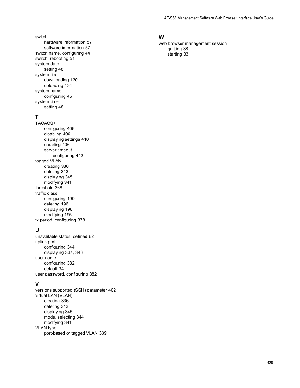 Allied Telesis AT-S63 User Manual | Page 429 / 430