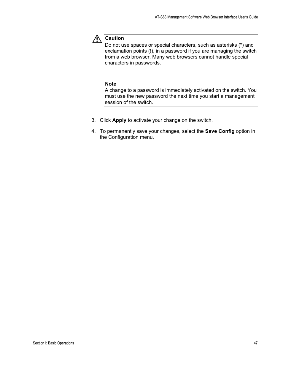Allied Telesis AT-S63 User Manual | Page 47 / 430