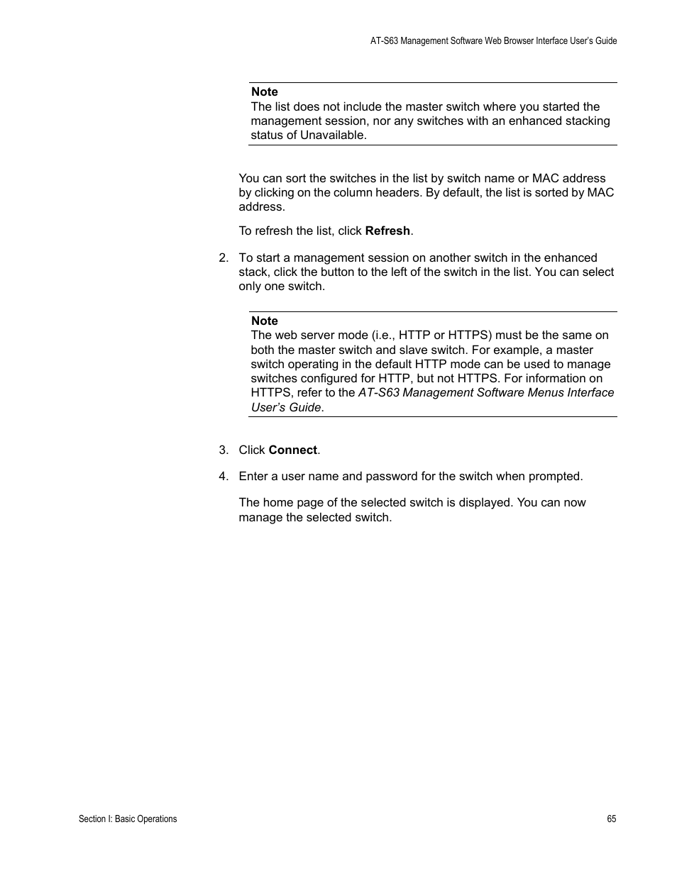 Allied Telesis AT-S63 User Manual | Page 65 / 430