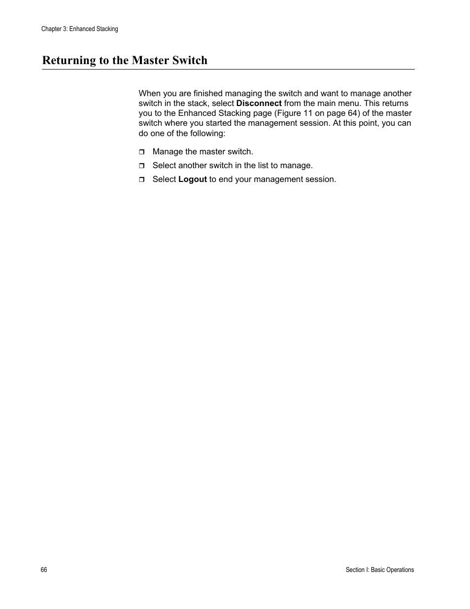 Returning to the master switch | Allied Telesis AT-S63 User Manual | Page 66 / 430
