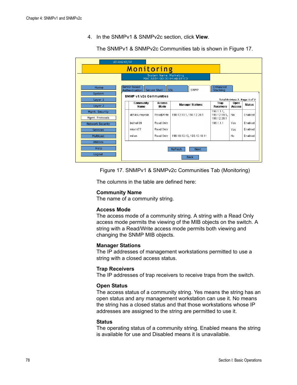 Allied Telesis AT-S63 User Manual | Page 78 / 430