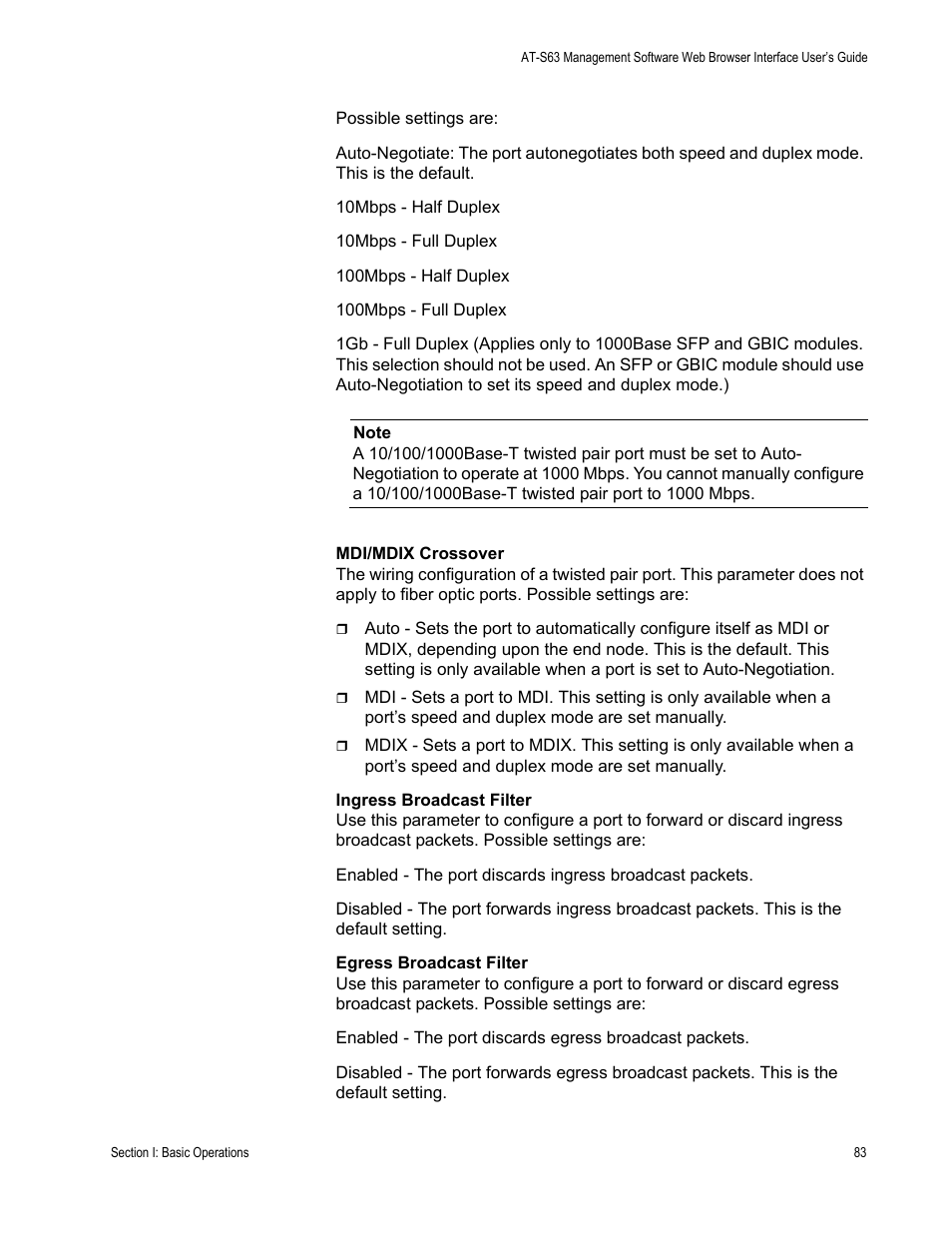 Allied Telesis AT-S63 User Manual | Page 83 / 430