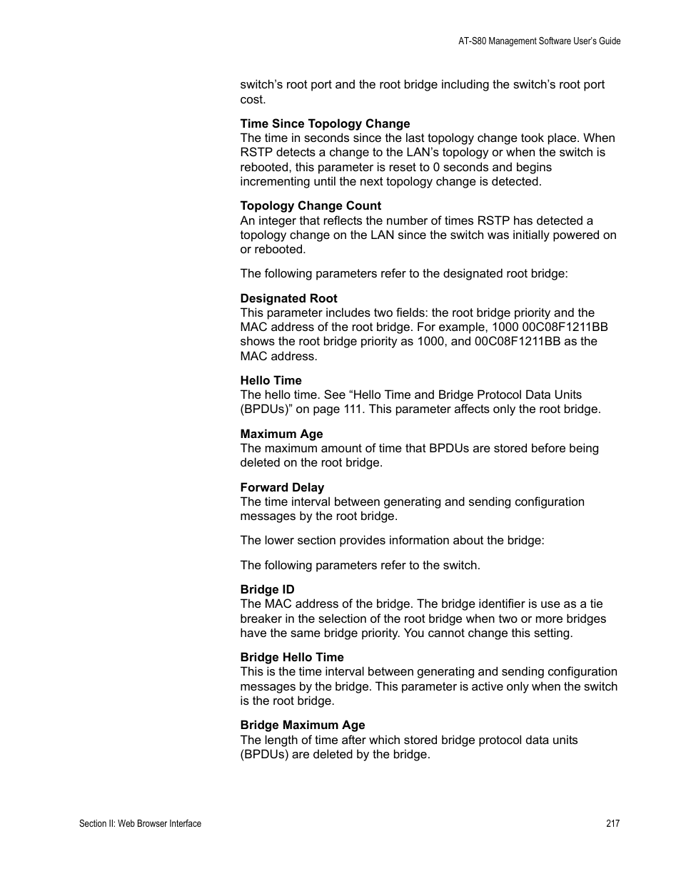 Allied Telesis AT-S79 User Manual | Page 217 / 242