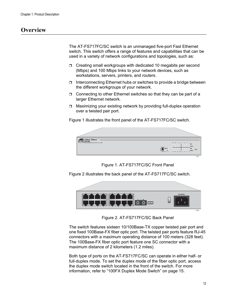 Overview | Allied Telesis AT-FS717FC/SC User Manual | Page 12 / 69
