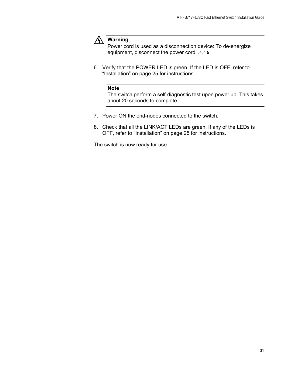 Allied Telesis AT-FS717FC/SC User Manual | Page 31 / 69