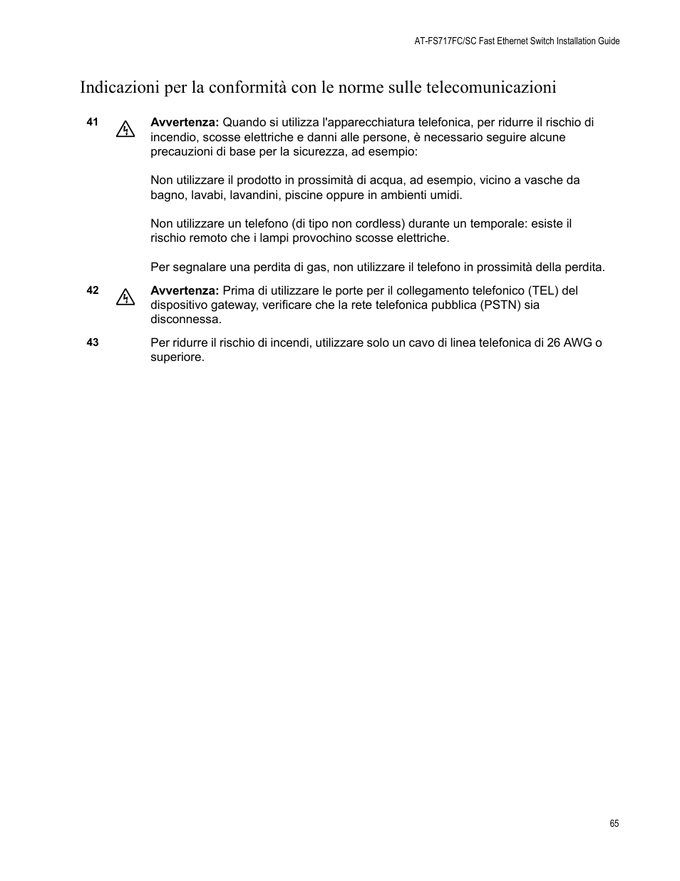 Allied Telesis AT-FS717FC/SC User Manual | Page 65 / 69