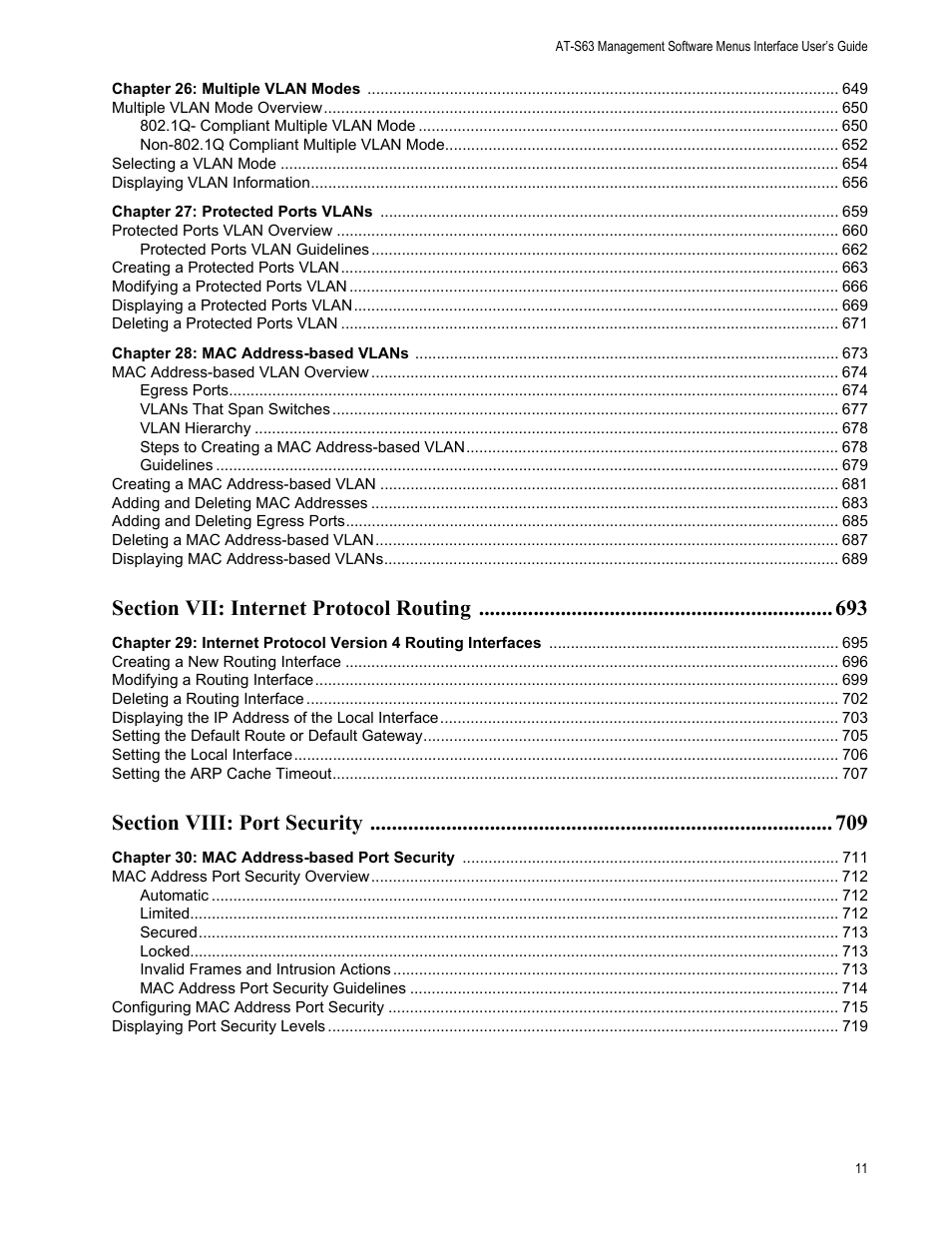 Allied Telesis AT-S63 User Manual | Page 11 / 942