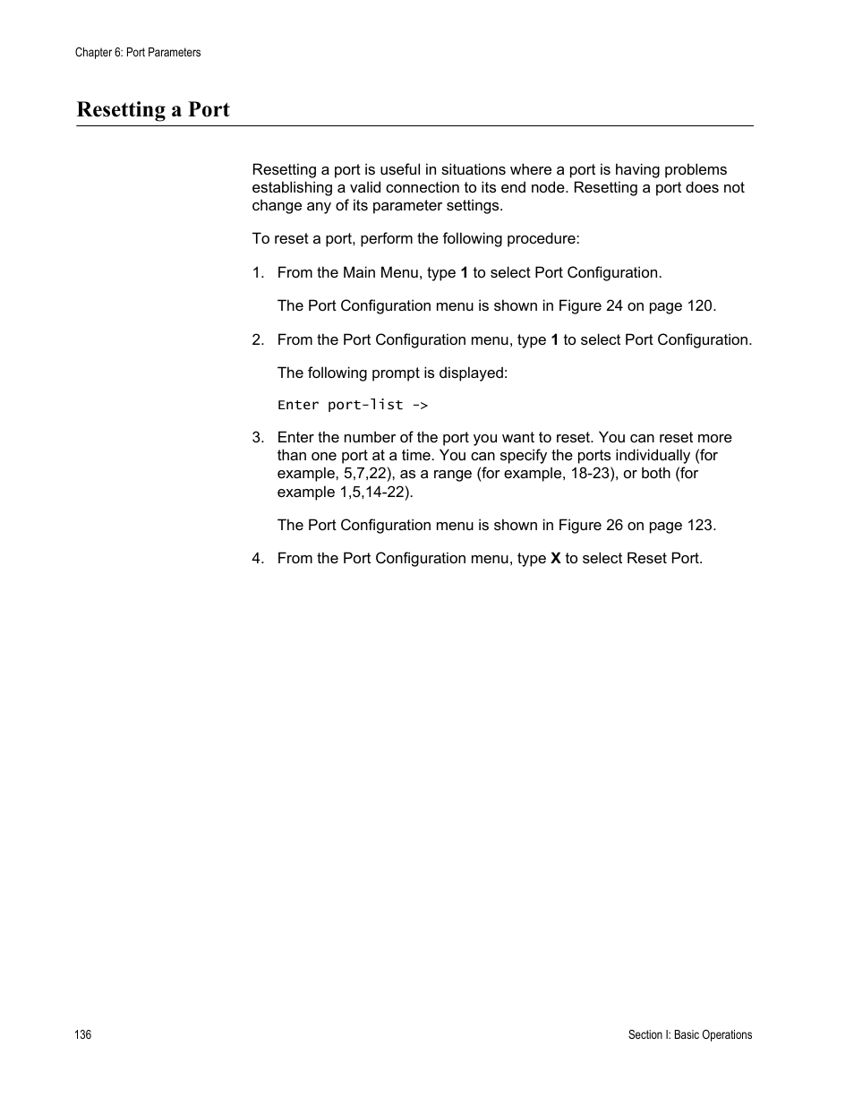 Resetting a port | Allied Telesis AT-S63 User Manual | Page 136 / 942