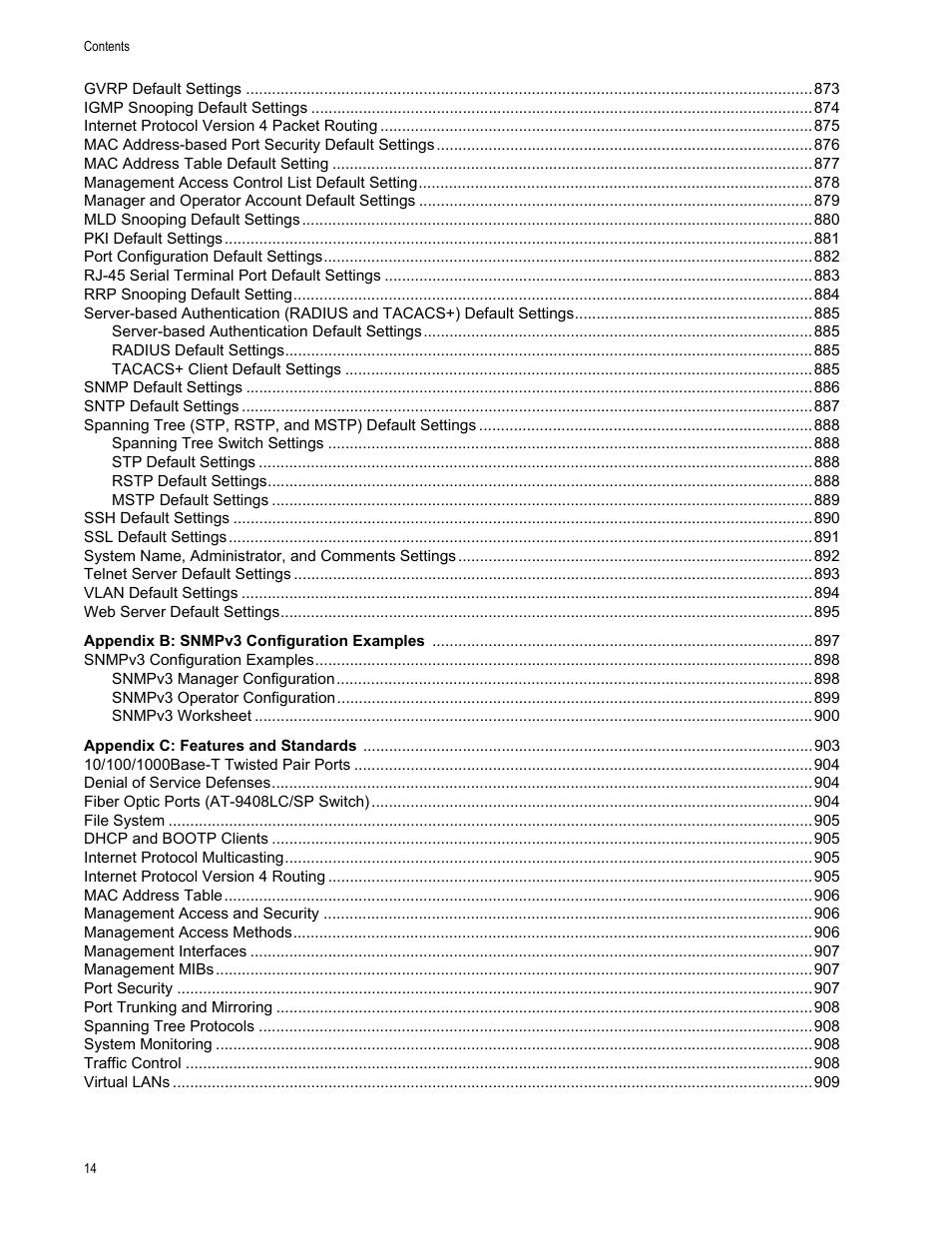 Allied Telesis AT-S63 User Manual | Page 14 / 942