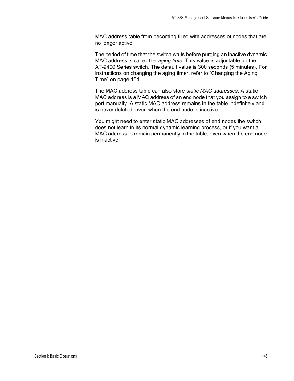 Allied Telesis AT-S63 User Manual | Page 145 / 942