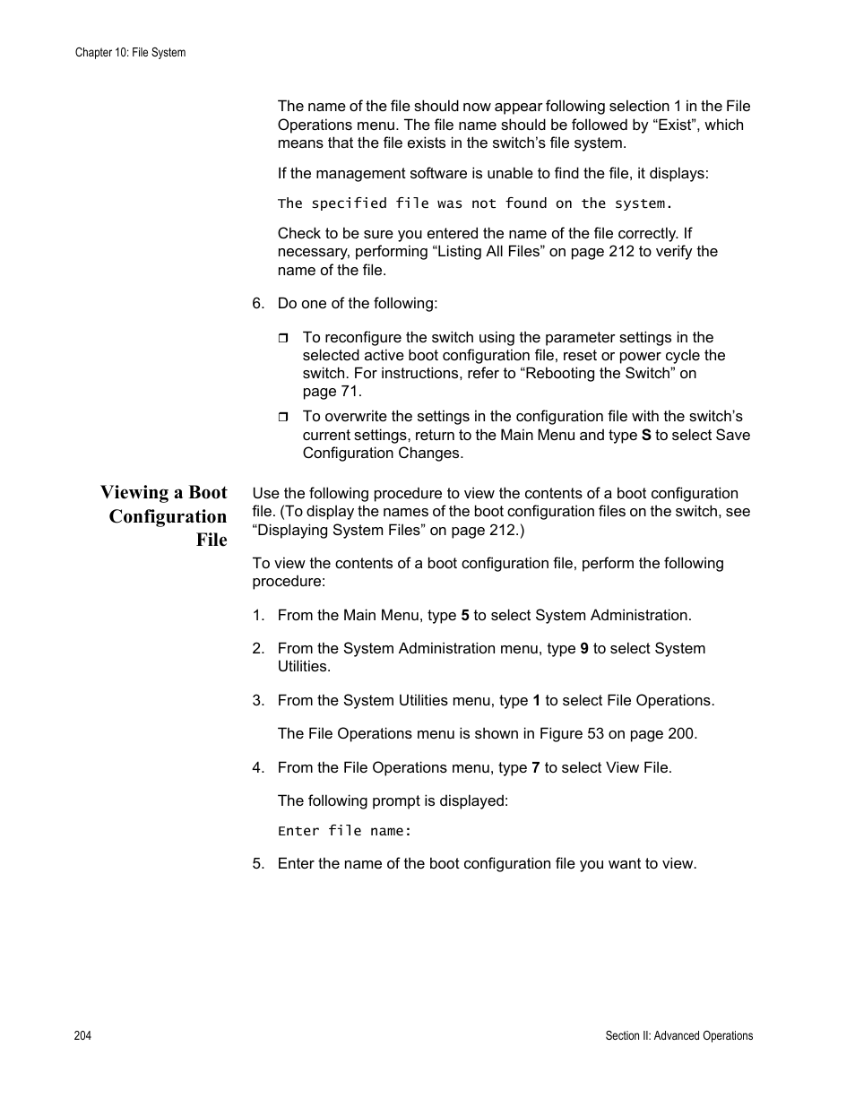 Viewing a boot configuration file | Allied Telesis AT-S63 User Manual | Page 204 / 942