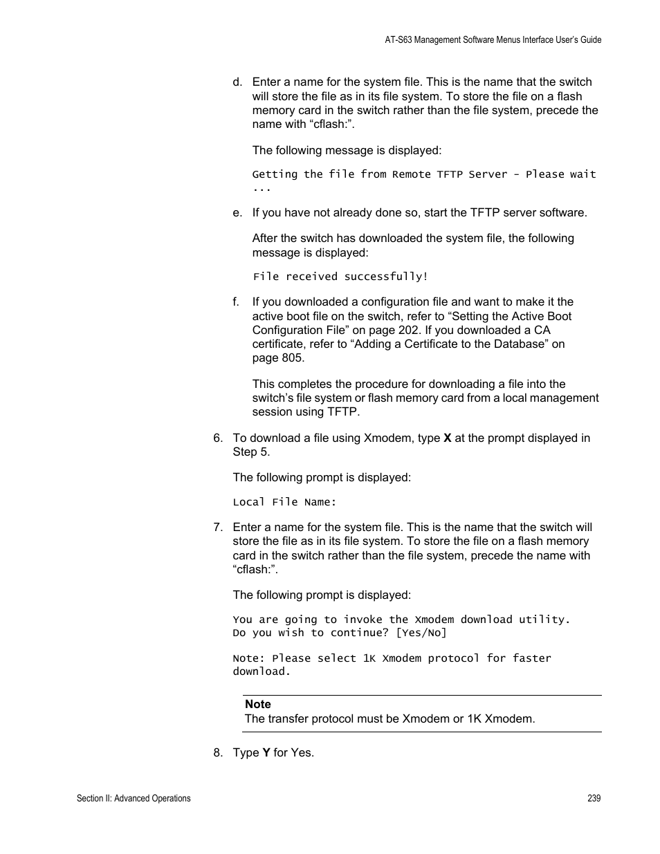 Allied Telesis AT-S63 User Manual | Page 239 / 942