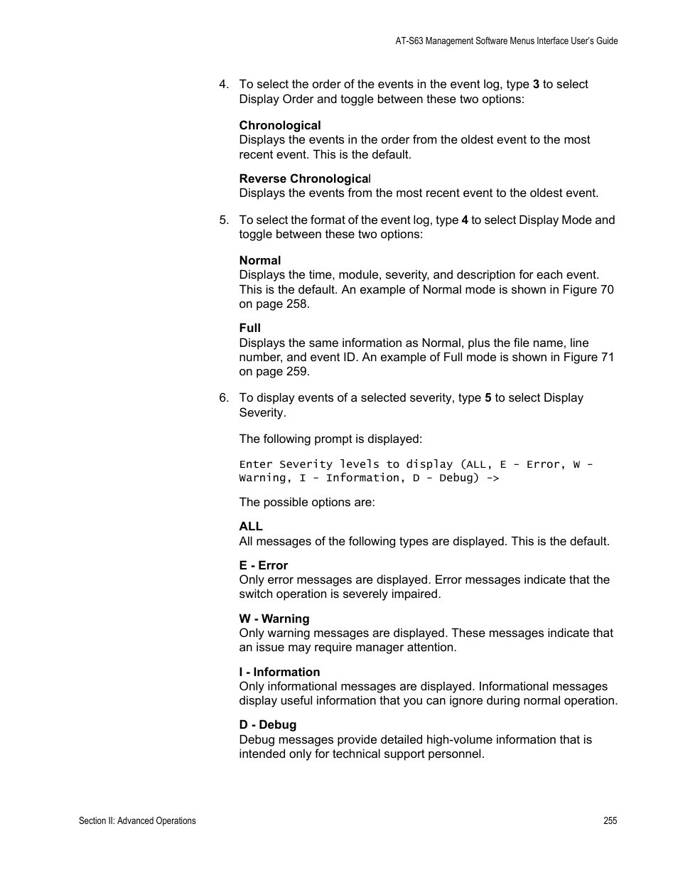 Allied Telesis AT-S63 User Manual | Page 255 / 942